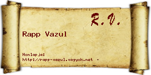 Rapp Vazul névjegykártya
